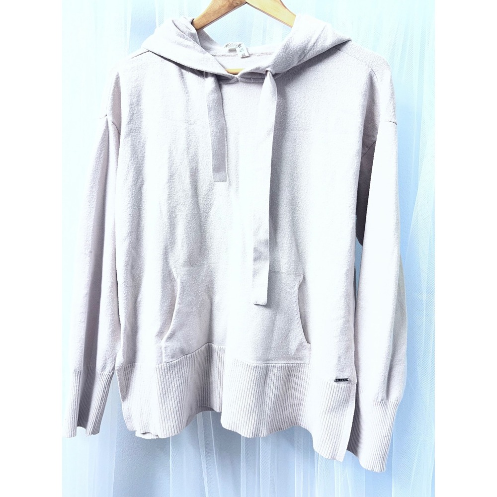 Glyder Womens Oatmeal Beige Knit Hoodie Sweater Relaxed Fit Size M Athleisure
